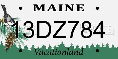 13DZ784 Maine License Plate