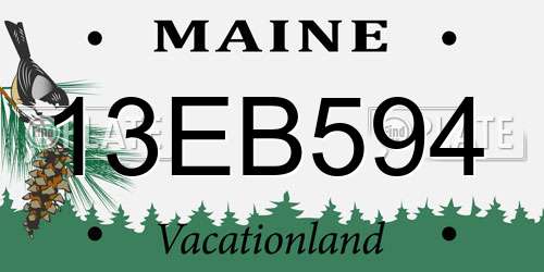 13EB594 Maine License Plate