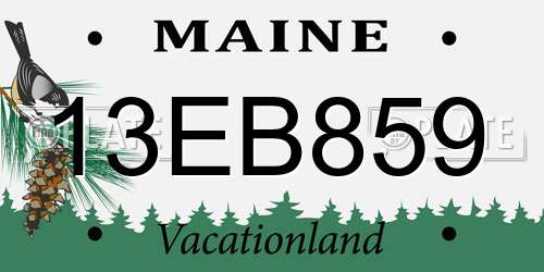 13EB859 Maine License Plate