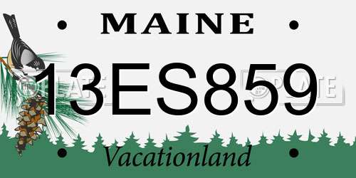 13ES859 Maine License Plate