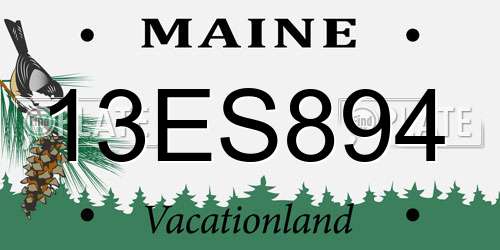 13ES894 Maine License Plate