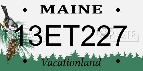 13ET227 Maine License Plate