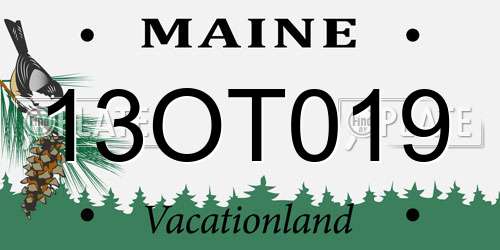 13OT019 Maine License Plate