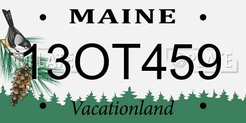 13OT459 Maine License Plate