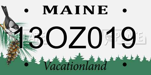 13OZ019 Maine License Plate