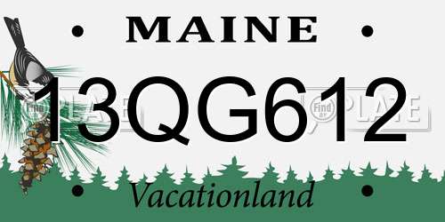 13QG612 Maine License Plate