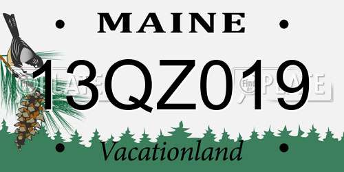 13QZ019 Maine License Plate