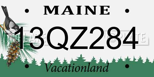 13QZ284 Maine License Plate