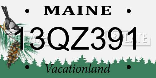 13QZ391 Maine License Plate