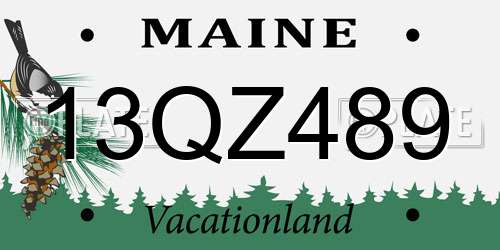 13QZ489 Maine License Plate
