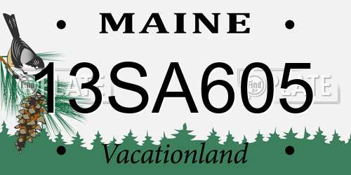 13SA605 Maine License Plate