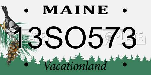 13SO573 Maine License Plate