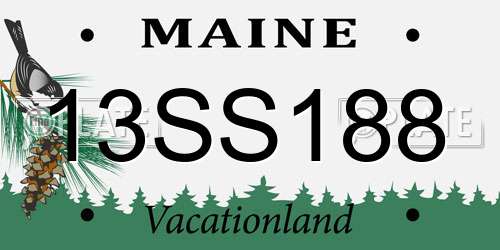 13SS188 Maine License Plate