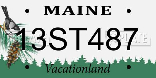 13ST487 Maine License Plate