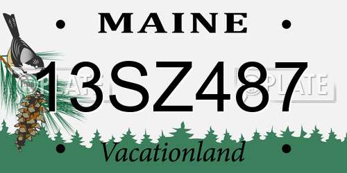 13SZ487 Maine License Plate