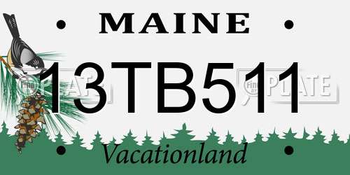 13TB511 Maine License Plate