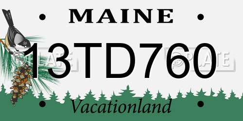 13TD760 Maine License Plate