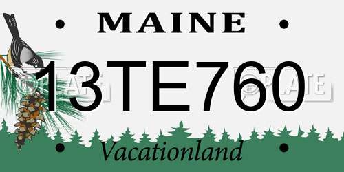 13TE760 Maine License Plate