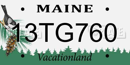 13TG760 Maine License Plate