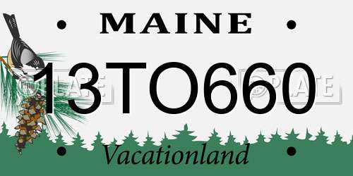 13TO660 Maine License Plate