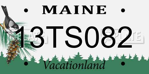 13TS082 Maine License Plate
