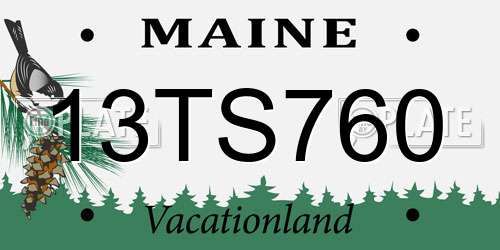 13TS760 Maine License Plate