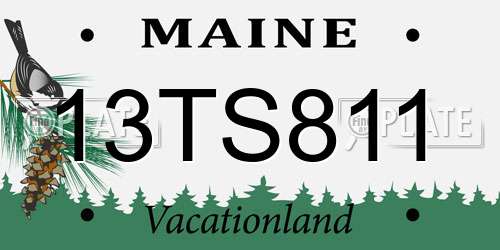 13TS811 Maine License Plate