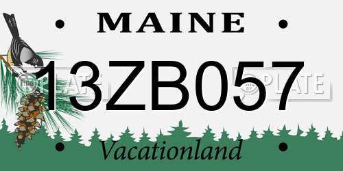 13ZB057 Maine License Plate