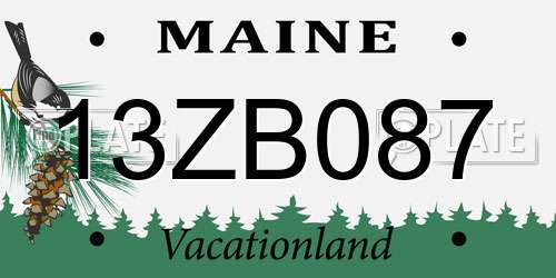 13ZB087 Maine License Plate