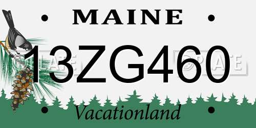 13ZG460 Maine License Plate
