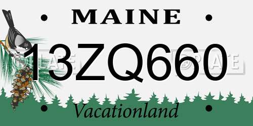 13ZQ660 Maine License Plate