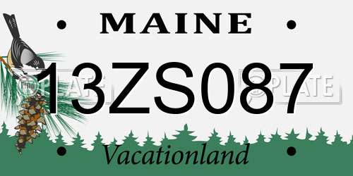 13ZS087 Maine License Plate