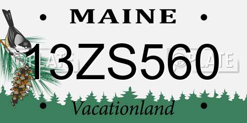 13ZS560 Maine License Plate