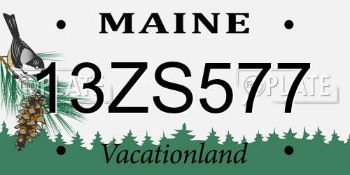 13ZS577 Maine License Plate