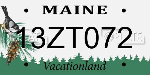 13ZT072 Maine License Plate