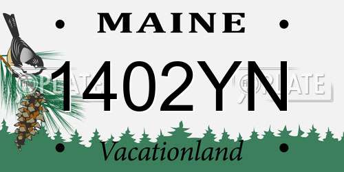 1402YN Maine License Plate
