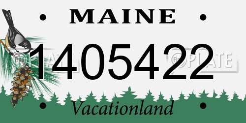 1405422 Maine License Plate