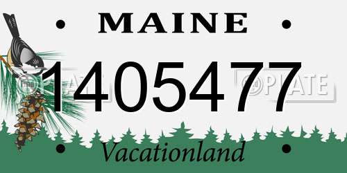 1405477 Maine License Plate