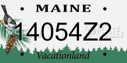 14054Z2 Maine License Plate