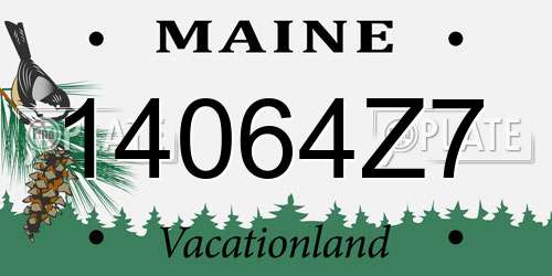 14064Z7 Maine License Plate