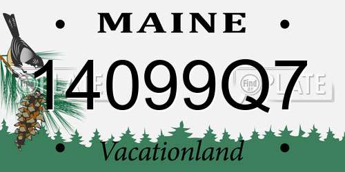 14099Q7 Maine License Plate