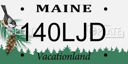 140LJD Maine License Plate