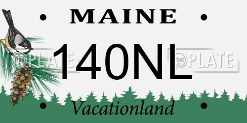140NL Maine License Plate
