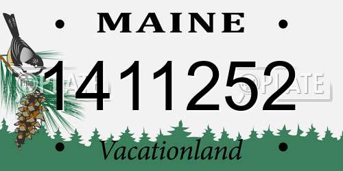 1411252 Maine License Plate