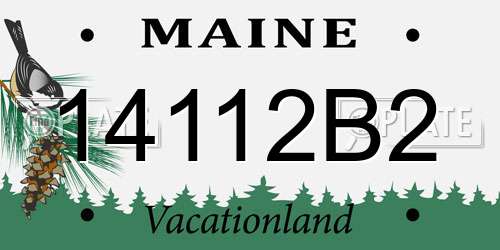 14112B2 Maine License Plate