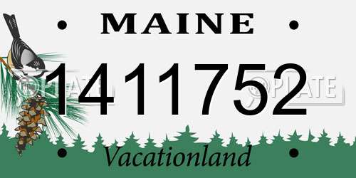 1411752 Maine License Plate