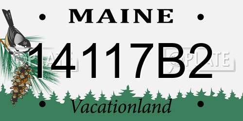 14117B2 Maine License Plate