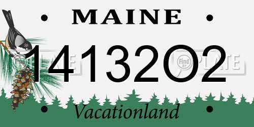 14132O2 Maine License Plate