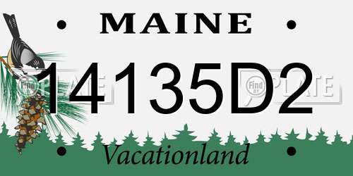 14135D2 Maine License Plate