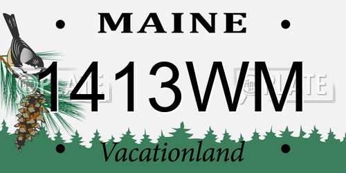 1413WM Maine License Plate